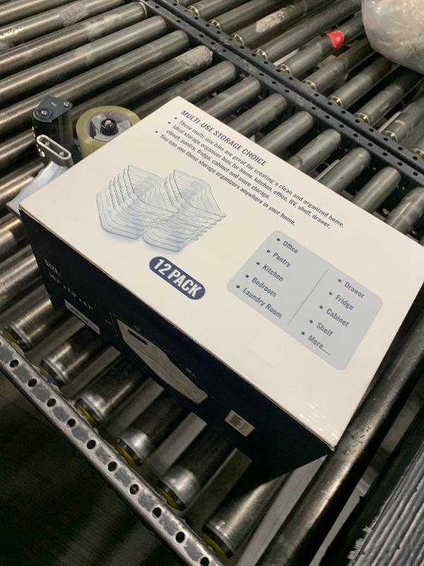 Photo 1 of 12 PACK Multi-Use Clear Plastic Storage Bins for Organizing w/Labels - Home, Kitchen, Pantry, Bathroom, Office, Cabinet Shelf Organizer Bins - SOHO Collection, RV, Fridge Organization Containers - L