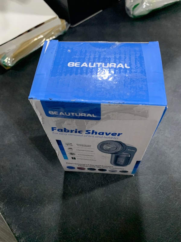 Photo 1 of BEAUTURAL Fabric Shaver and Lint Remover, Sweater Defuzzer with 2-Speeds, 2 Replaceable Stainless Steel Blades, Battery Operated, Remove Clothes Fuzz, Lint Balls, Pills, Bobbles Gray