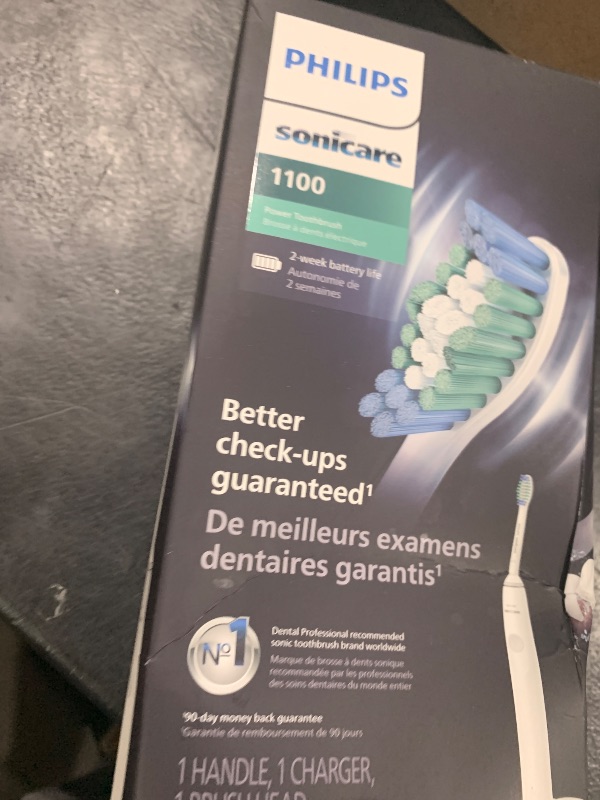 Photo 1 of Philips Sonicare 1100 Series Electric Toothbrush - Sonic Toothbrush with Advanced Sonic Technology, EasyStart, Smartimer & Quadpacer, White, Model HX3641/02