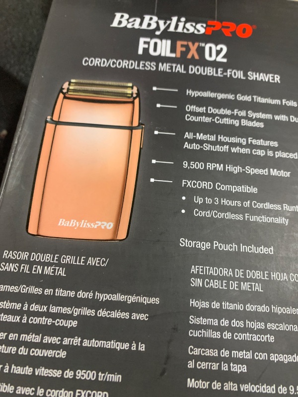 Photo 1 of BaBylissPRO Barberology Double Foil Shaver FXFS2RG ROSEFX Professional Electric Shaver