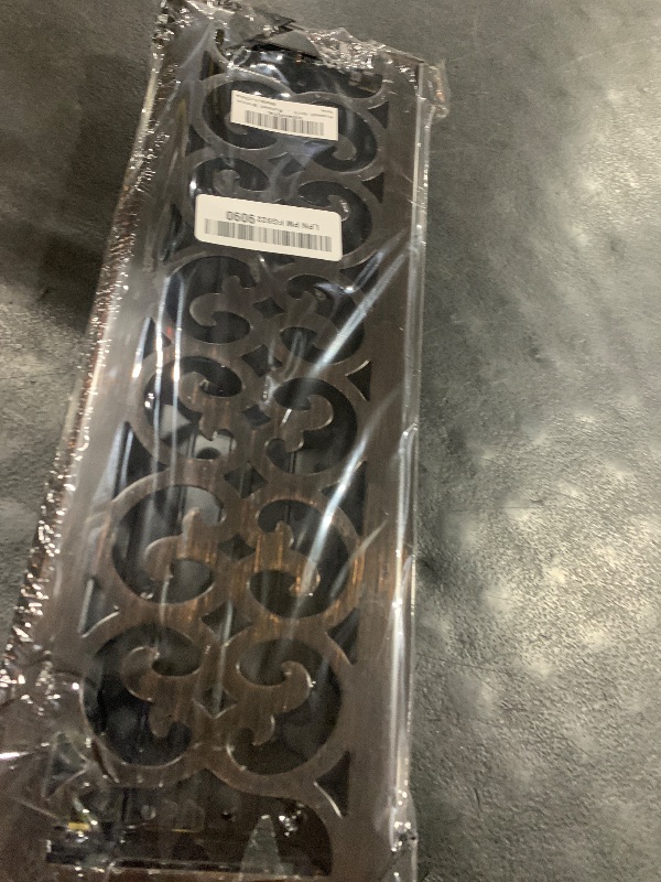 Photo 1 of Howeall 4x14 Inches Heavy Duty Walkable Floor Register Easy Adjust Air Supply Lever Floor Vents - Charlotte Design - Vent Cover for Home Floor - Oil Rubbed Bronze