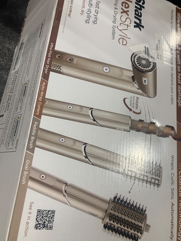 Photo 1 of Shark HD430 FlexStyle Air Styling & Drying System, Powerful Hair Dryer Brush & Multi-Styler with Auto-Wrap Curlers, Paddle Brush, Oval Brush, Concentrator Attachment, Stone