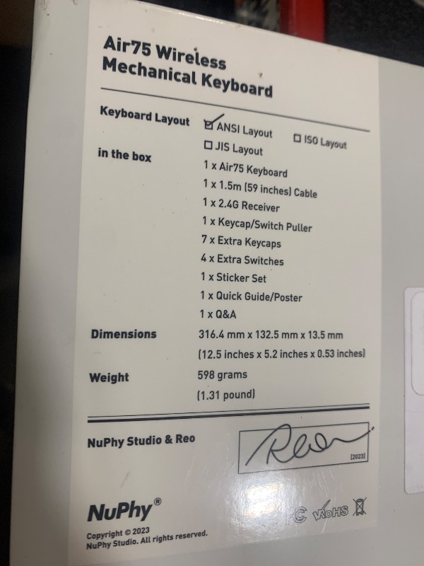 Photo 1 of NuPhy Air75 V2 Portable 75% low profile Mechanical Keyboard,Wireless Keyboard,Supports Bluetooth/2.4G/USB-C RGB Bluetooth Keyboards,Compatible with Windows/Mac OS/Linux Systems-Gateron Cowberry Switch