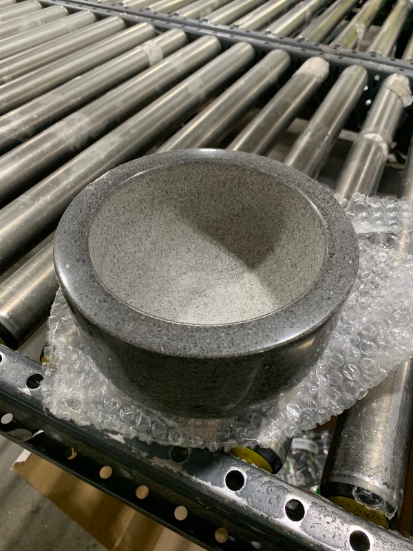 Photo 1 of *SEE CLERK NOTES* Mortar and Pestle Grey Granite Hand Crusher