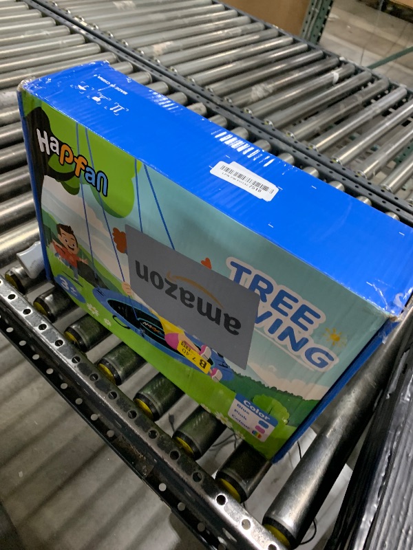 Photo 1 of Hapfan 40" Saucer Tree Swing for Kids and Adults, Disc Round Swing for Kids Outdoor with Swivel, UV-Resistant Textilene Fabric, 700 lb Weight Capacity, 9.8 FT Hanging Straps, 2-Year Warranty (Rainbow)