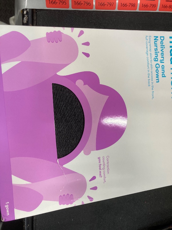 Photo 1 of Frida Mom Labor and Delivery Gown for Hospital, Easy-Snap, Tagless Nursing Gown with Skin-to-Skin Access and Full Coverage in The Back