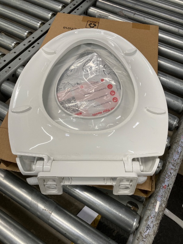 View 2 of **a little dirty** Elongated Toilet Seat with Built in Potty Training Seat, Potty Training Toilet Seat for Toddlers, Magnetic Kids Seat and Cover, Slow Close and Never Loosen, Fits both Adult and Child, White, 19"