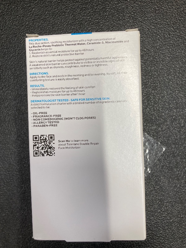 Photo 1 of La Roche-Posay Toleriane Double Repair Face Moisturizer, Daily Moisturizer Face Cream with Ceramide and Niacinamide for All Skin Types, Oil Free, Fragrance Free