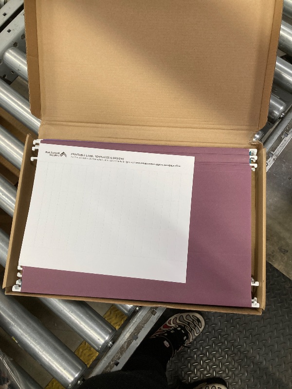 Photo 1 of 25 Blue Summit Supplies Colored Hanging File Folders Legal Size, 9.5" x 14.75", Legal Size Hanging File Folders for Filing Cabinet with Plastic Tabs and Inserts, Assorted Jewel Tone Colors, 11pt Paper
