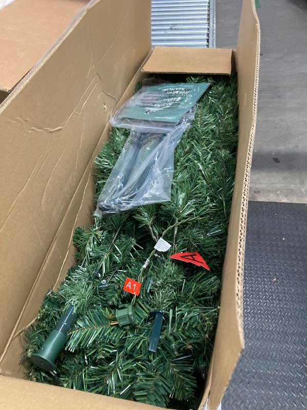 Photo 1 of Alupssuc 6.5ft Pre-Lit Premium Artificial Hinged Christmas Tree w/ Warm White Lights, Perfect Choice for Xmas Decoration