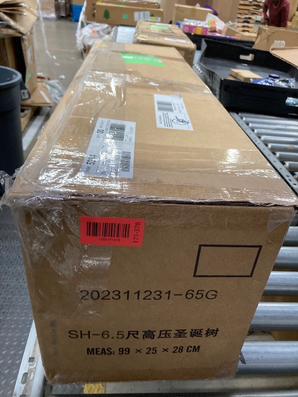 Photo 1 of Alupssuc 6.5ft Pre-Lit Premium Artificial Hinged Christmas Tree w/ Warm White Lights, Perfect Choice for Xmas Decoration