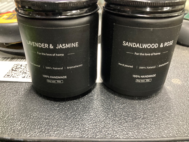 Photo 1 of ***MISSING 2****Scented Candles Set - Men's Gifts, 4 PACK   CONTAINS ONE LAVENDER AND JASMINE AND ONE SANDALWOOD AND ROSE