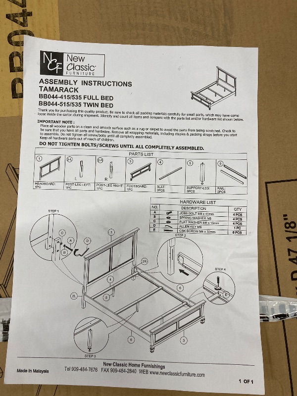 View 2 of ***BOX 3 OF 3 ONLY/INCOMPLETE SET****Tamarack Cherry Finish Headboard/Foot Board with Slats-Full/Twin