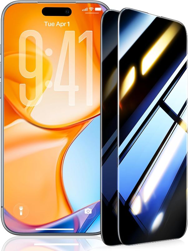 Photo 1 of ***FACTORY SEALED***BAZO UltraGlass 9H+ Glass for iPhone 15 Pro Max Privacy Screen Protector [Invisible Privacy Armor] Screen Protector 15 Pro Max Tempered [Full Coverage & Longest Durable] 15 ProMax, 2 Pack***FACTORY SEALED***