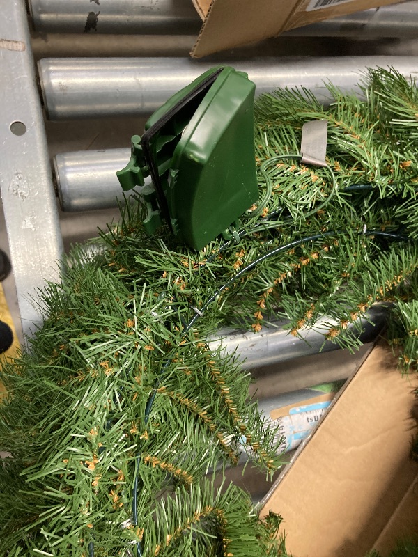 Photo 1 of ***LIGHTS DO NOT WORK***National Tree Company 24 in Pre-Lit Norwood Fir Artificial Christmas Wreath, Christmas Decoration with 50 Clear LED Lights, 250 Tips, Timer, Green***LIGHTS DO NOT WORK***