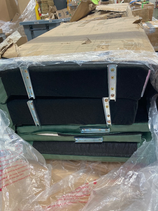 Photo 1 of **PARTIAL SET**


87" Couch Premium PU Leather Sofa, Comfy Extra Deep Seat 3 Seater Couch for Living Room, with 2 Pillows, Green