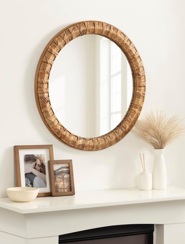 Photo 4 of laalima woven round mirror 28 rustic