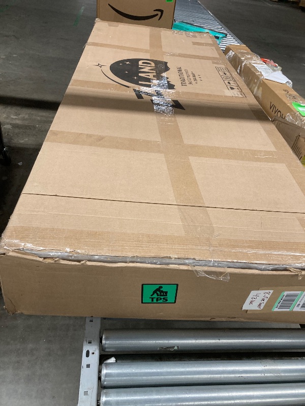 Photo 1 of ***(MISSING PIECE -SELLING AS IS)*** Greaton, Box Spring Bed Base Queen Size, 8-Inch Wood Mattress Foundation – Amish Made in USA – Quiet Noise Free, 1-Piece Under Mattress-Support Box Spring, Fully Assembled, White.  ***BOX RIPPED/TORN***