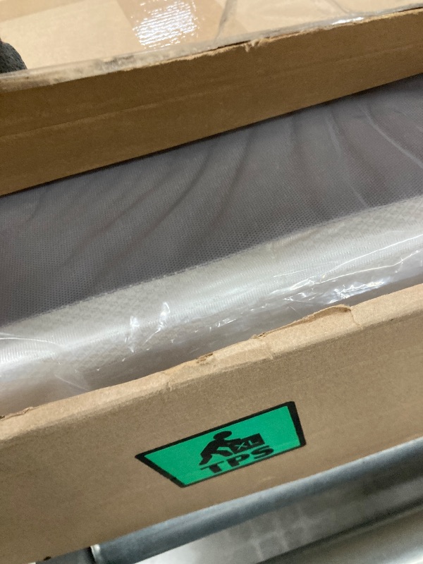 Photo 1 of ***(MISSING PIECE -SELLING AS IS)*** Greaton, Box Spring Bed Base Queen Size, 8-Inch Wood Mattress Foundation – Amish Made in USA – Quiet Noise Free, 1-Piece Under Mattress-Support Box Spring, Fully Assembled, White.  ***BOX RIPPED/TORN***