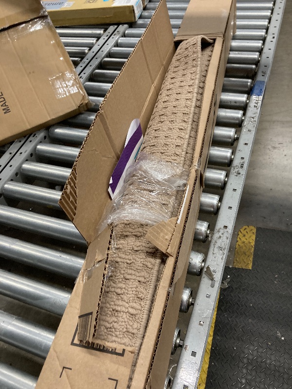 Photo 1 of 15ft Natural Jute Hallway Runner Rug Non Slip Washable, Rubber Backed Long Khaki Indoor Entryway Runner, Absorbent Kitchen Carpet Sink Rug