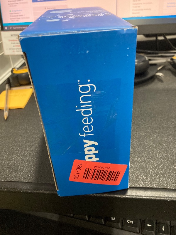 Photo 1 of ***FACTORY SEALED BAG***Dr. Brown's Milestones Narrow Sippy Straw Bottle, Spill-Proof with 100% Silicone Handles and Weighted Straw, 8 oz/250 mL, Blue/Gray, 6m+***FACTORY SEALED BAG***