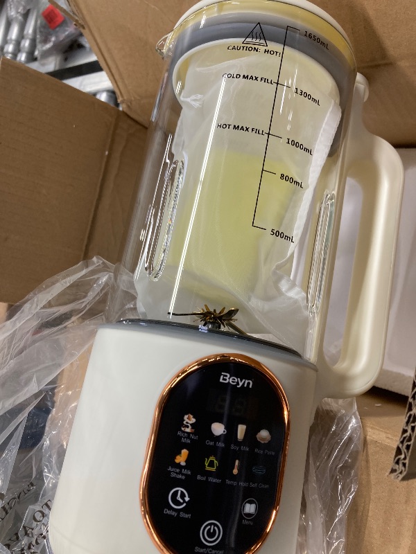 Photo 1 of ***(MISSING OUTLET CORD -SELLING AS IS )*** Beyn 60oz Nut Milk Maker Machine with 48 Titanium Blades, 10-in-1 Automatic Nut Milk Maker, Soy Milk Maker with Delay Start & Keep Warm, Almond Milk Maker for Homemade Oat, Milk Shake