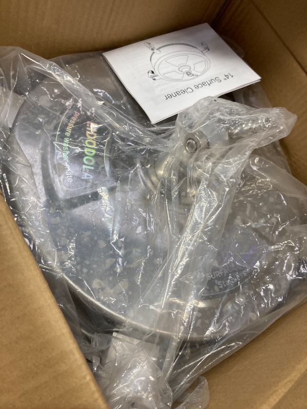 Photo 1 of 14" Pressure Washer Surface Cleaner with 4 Wheels - Stainless Steel Surface Cleaner for Pressure Washer Attachment for Concrete, Patio, Sidewalk, Deck and Driveways - PWS14