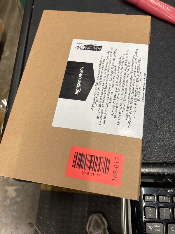 Photo 1 of Amazon Basics 20-Pack AA Alkaline High-Performance Batteries, 1.5 Volt, 10-Year Shelf Life