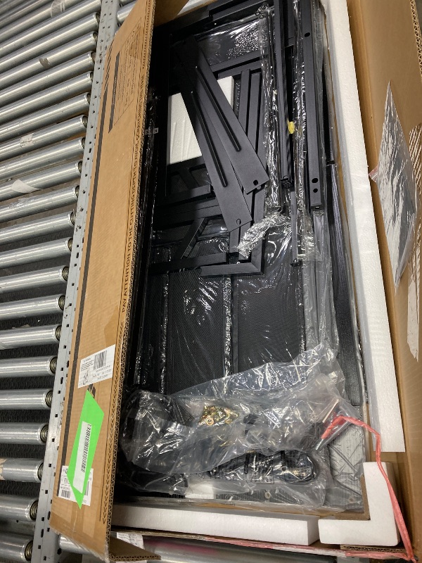 Photo 1 of 55 inch Computer Gaming Desk with LED Lights & Power Outlets, Home Office Desk with Storage Shelves & 5 Fabric Drawers, File Cabinet Monitor Stand, Black