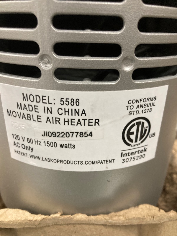 Photo 1 of ***(MISSING PART -SELLING AS IS )*** Lasko 29" 1500W Electric Digital Ceramic Tower Space Heater with Remote, Black, 5586