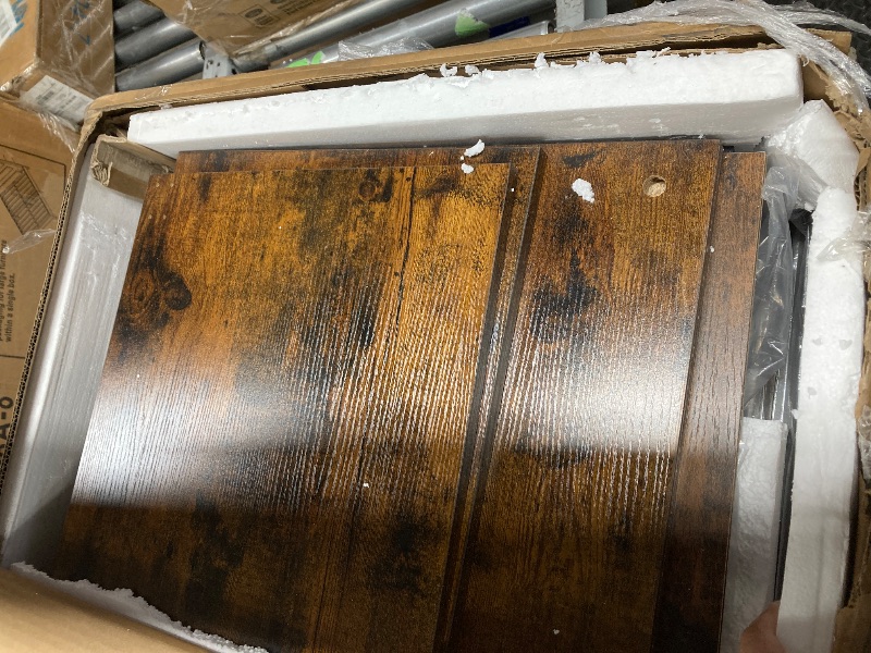 Photo 1 of ***MISSING HARDWARE***Double Dog Crate Furniture for 2 Dogs, DOMIPET Heavy-Duty Dog Kennel TV Stand with Divider and Sliding Doors, Large Dog Cage for Pet Cat Animals***MISSING HARDWARE***