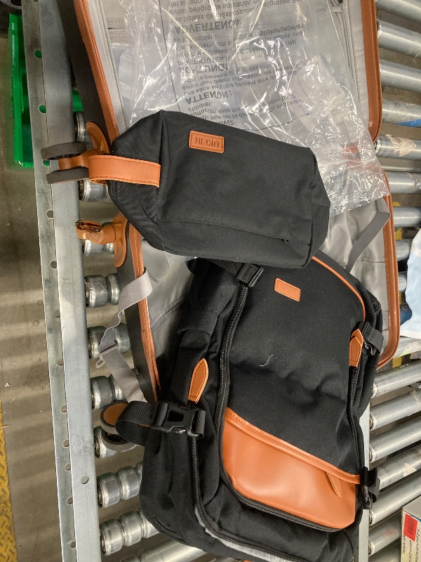 Photo 1 of ***PLZ NOTE WHEEL DAMAGE & MISSING WHEEL PICS***UKEIN Luggage Sets 3 Piece, Carry On Luggage 20In With Spinner Wheels,PC Hardside Suitcase Set with TSA Lock,Durable Carry On Suitcase With Travel Backpack for Men (Black, 3 piece set (20inch))***PLZ NOTE WH