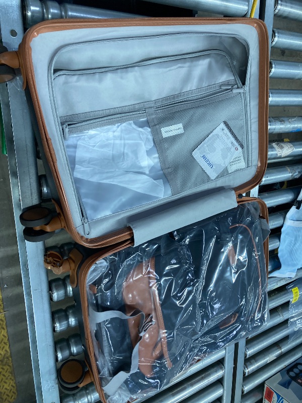 Photo 1 of ***PLZ NOTE WHEEL DAMAGE & MISSING WHEEL PICS***UKEIN Luggage Sets 3 Piece, Carry On Luggage 20In With Spinner Wheels,PC Hardside Suitcase Set with TSA Lock,Durable Carry On Suitcase With Travel Backpack for Men (Black, 3 piece set (20inch))***PLZ NOTE WH