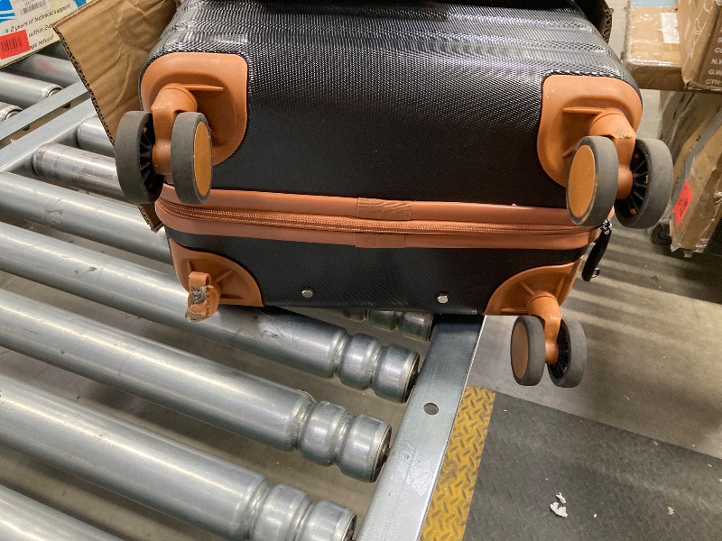 Photo 1 of ***PLZ NOTE WHEEL DAMAGE & MISSING WHEEL PICS***UKEIN Luggage Sets 3 Piece, Carry On Luggage 20In With Spinner Wheels,PC Hardside Suitcase Set with TSA Lock,Durable Carry On Suitcase With Travel Backpack for Men (Black, 3 piece set (20inch))***PLZ NOTE WH