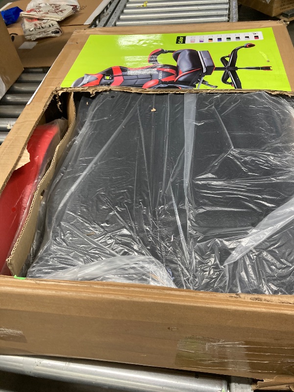 Photo 1 of  Gaming Chair with Footrest Racing Style Lumbar Support Massager Video Game Chair with Metal Legs, High Back Gamer Chair with Headrest, 360° Swivel Office Computer Desk Chair, Bright Red