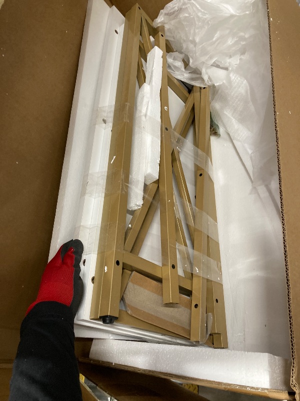 Photo 1 of  Metal Shoe Handbag Display Stand, Nesting Tables 2 Piece Set, (Wood, Steel Tube)