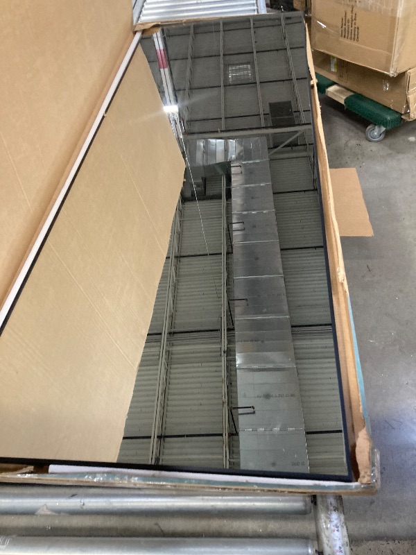 Photo 1 of  Full Length Mirror, Glass Standing Mirror with Solid Wood Frame, Stand Full-Length Body Dressing Decorative Mirror for Bedroom, Porch, Bathroom, Living Room Black One Size