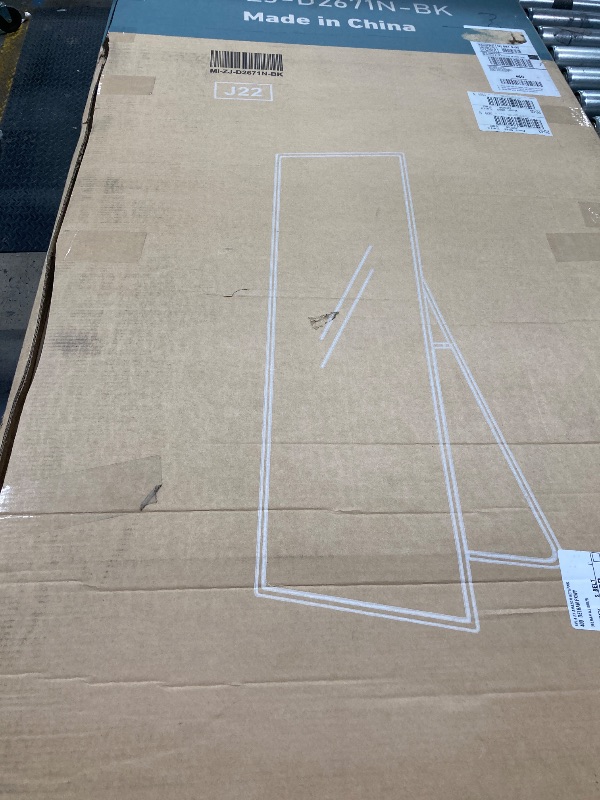 Photo 1 of  Full Length Mirror, Glass Standing Mirror with Solid Wood Frame, Stand Full-Length Body Dressing Decorative Mirror for Bedroom, Porch, Bathroom, Living Room Black One Size