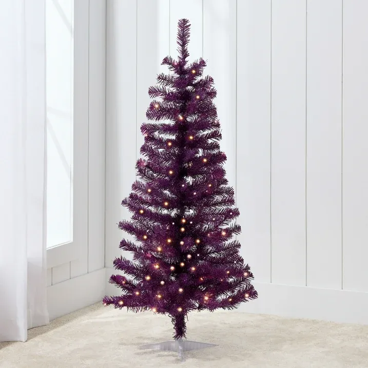 Photo 1 of ***BATTERY OPERATED***Best Choice Products 4ft Prelit Colored Christmas Tree, Artificial Tree Holiday Decor w/ LED Lights - Purple***BATTERY OPERATED***