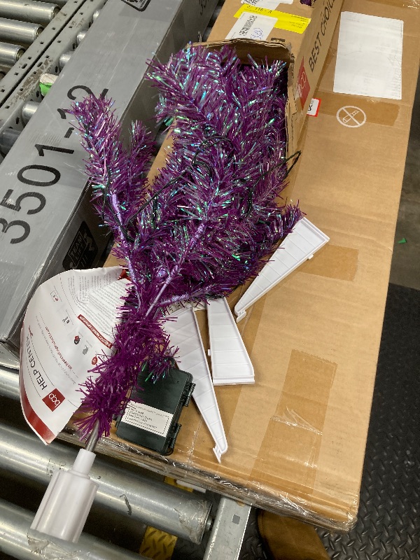 Photo 1 of ***BATTERY OPERATED***Best Choice Products 4ft Prelit Colored Christmas Tree, Artificial Tree Holiday Decor w/ LED Lights - Purple***BATTERY OPERATED***