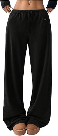 Photo 1 of SOLY HUX Women's Drawstring Sweatpants Low Rise Baggy Wide Leg Pants with Pockets Size M.