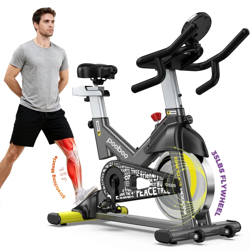 View 1 of **PARTS ONLY** Pooboo Stationary Exercise Bike Indoor Cycling Bike Cycle Bicycle Adjustable Resistance for Home Office Cardio Workout Machine Max Weight 350 lbs

