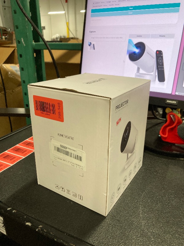 Photo 1 of ?Electric Focus?Mini Projector, Projector 4K 1080P Support, 260 ANSI Lumens Projector with Wifi and Bluetooth, Upgrade Smart Proyector, 5w Speaker, Auto Keystone Correction 35"-130" Screen HY300 Plus