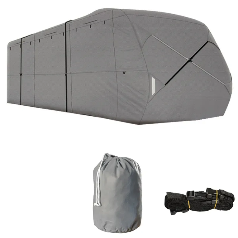 Photo 1 of ****COVER SIMILAR****RV Cover Fits 20-22ft Travel Trailer, 7 Layers Heat & Cold Protection Travel Trailer Cover with 4 Zippered Access Panels Design, Carry Bag, Windproof Straps, 4 Tire Covers, Gutter Covers