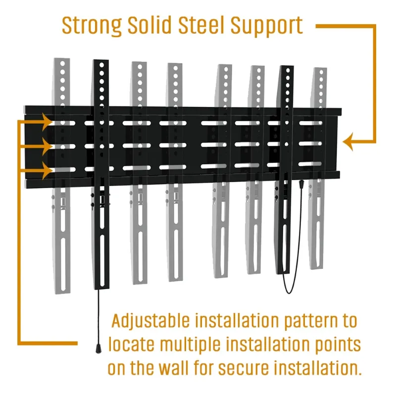 Photo 1 of "Koramzi Fixed TV Wall Mount Bracket Low Profile Ultra Slim for 32-70"" TVs VESA 600x400 with 10FT HDMI Cable"
