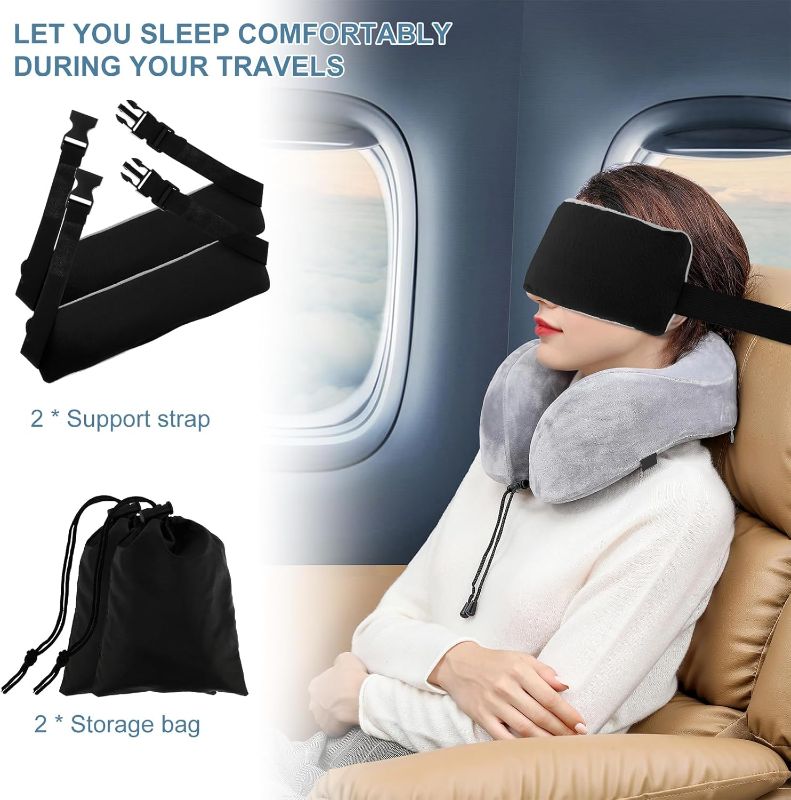 Photo 1 of ***1 BAG & 2 STRAPS***2 Pcs Travel Pillow Alternative Stops Head Bobbing, Airplane Head Straps, Adjustable Head Support Strap for Airplanes& Cars, Super Head & Neck Support***1 BAG & 2 STRAPS***