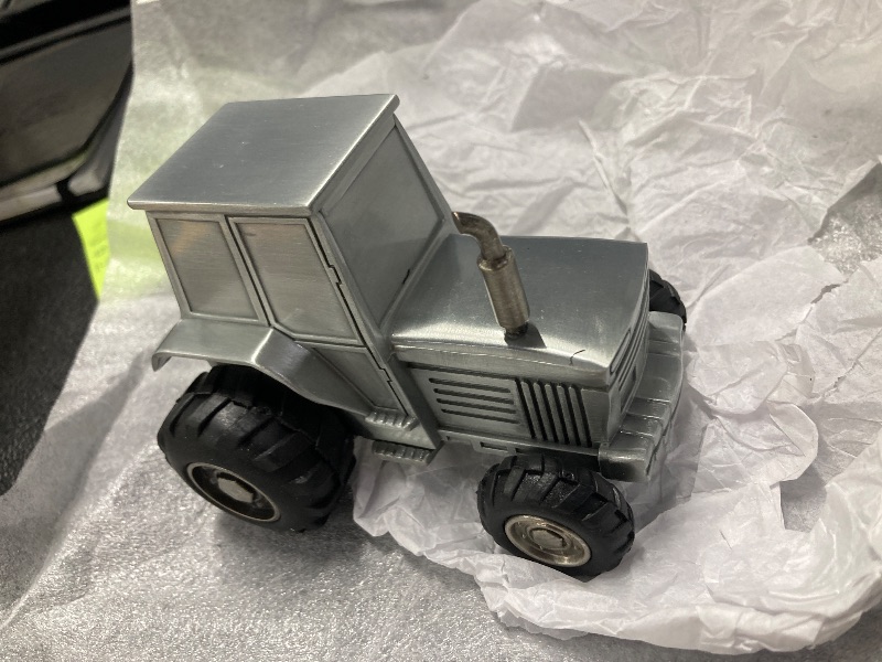 Photo 1 of ***MISSING FRONT BUCKET LOADER PART***Creative Gifts International Front Loader Bank with Polised Finish, Silver***MISSING FRONT BUCKET LOADER PART***