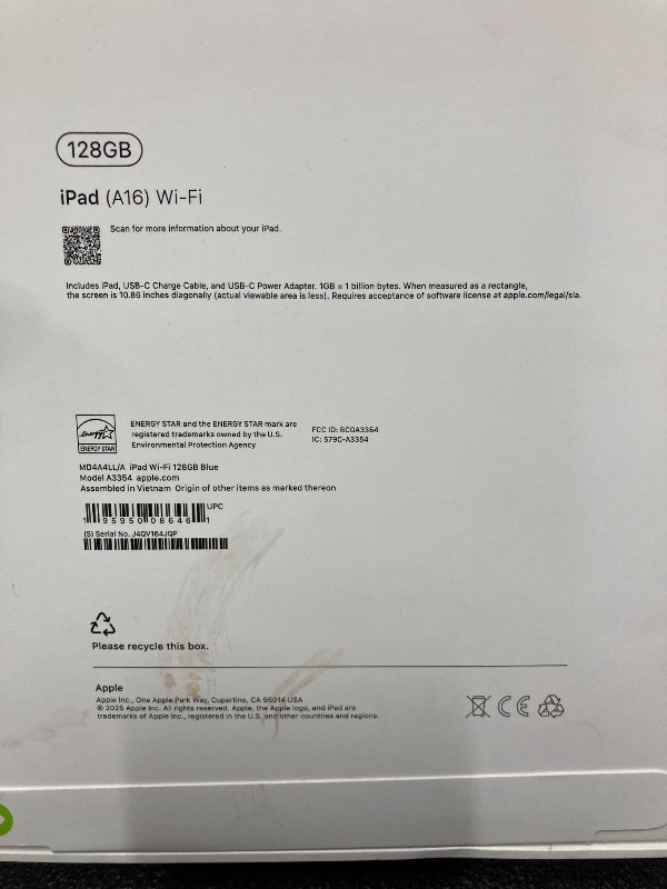 Photo 1 of *FACTORY SEALED* Apple iPad 11-inch: A16 chip, 11-inch Model, Liquid Retina Display, 128GB, Wi-Fi 6, 12MP Front/12MP Back Camera, Touch ID, All-Day Battery Life — Blue
