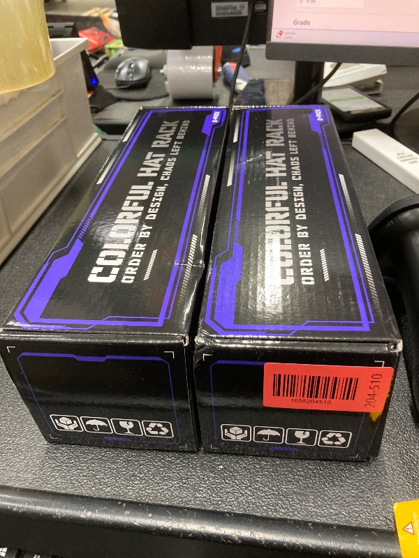 Photo 1 of *2 pack* Artexium Acrylic Hat Organizer for Baseball Caps ,No Install Hat Holder for Closet, Bedroom, Dresser, 2 Pack Baseball Cap Organizer with 7 Slots, Space Saving & Modern Display (Colorful*2)