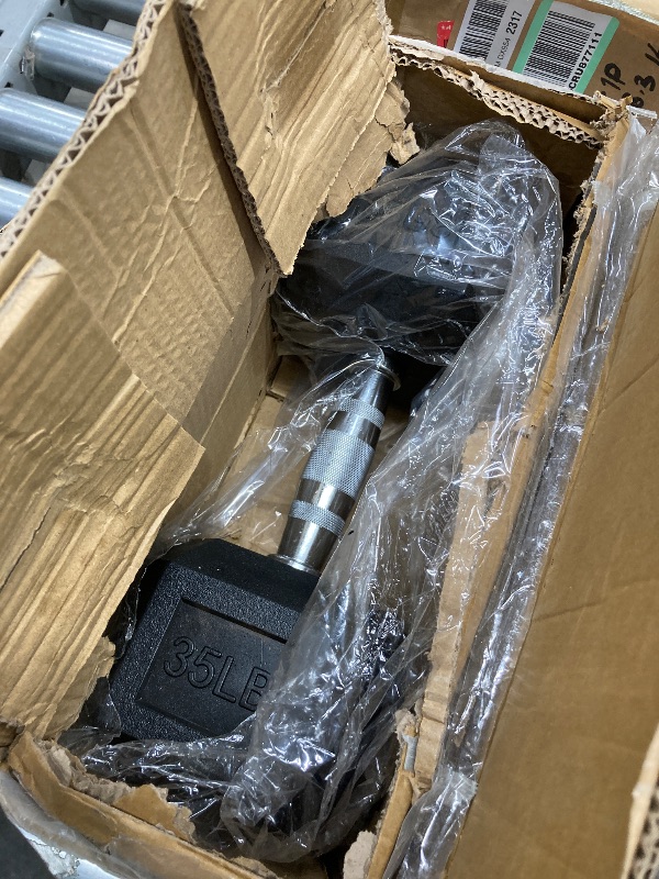 Photo 1 of *HEAVY* BalanceFrom Rubber Encased Hex Weights Dumbbells Set, Cast Iron Hand Weights with Anti-Slip Grip for Home Gym Strength Training 35LB